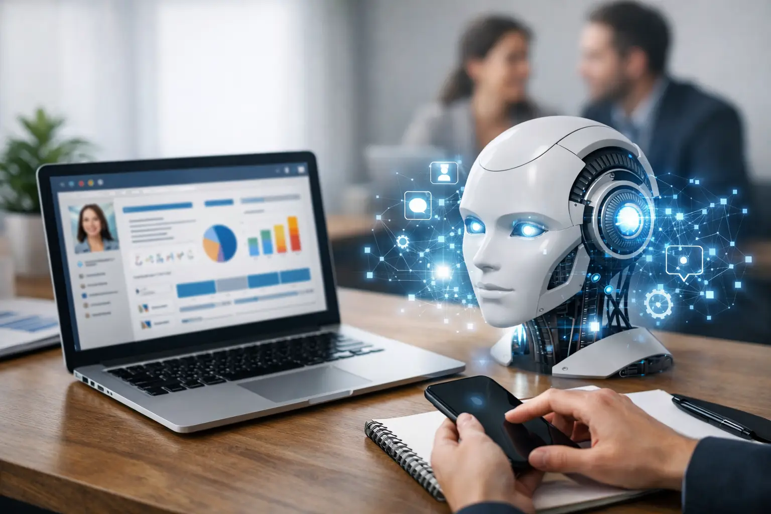 Capa do artigo: Guia de CRM com inteligência artificial para PMEs